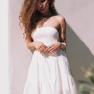 Fahy Strapless Mini Dress White