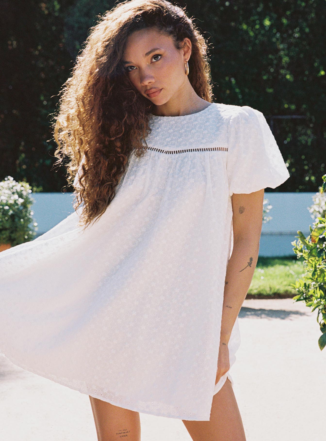 Pelton Mini Dress White - Image 2