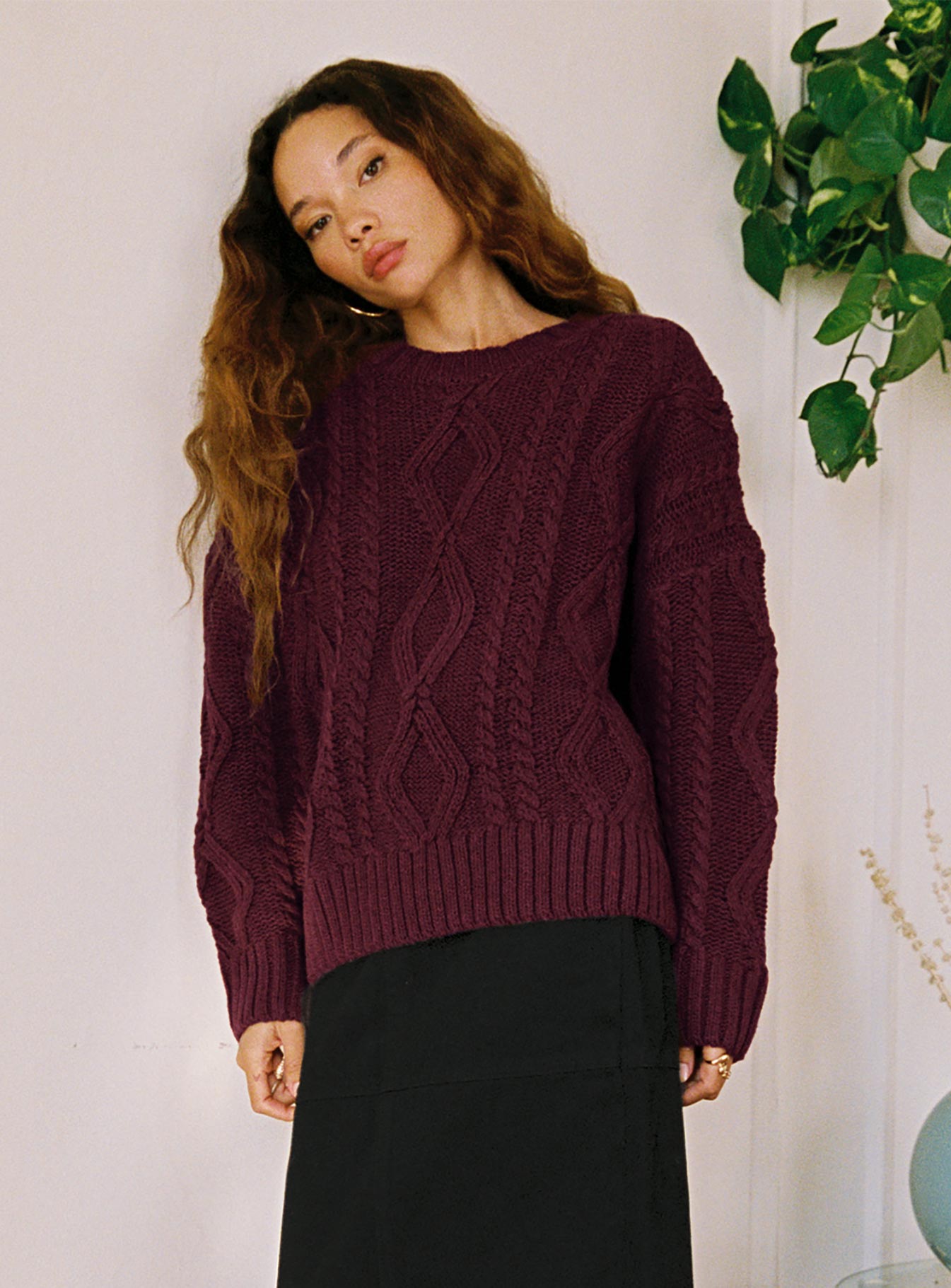 Anaya Oversized Sweater Burgundy - Image 7