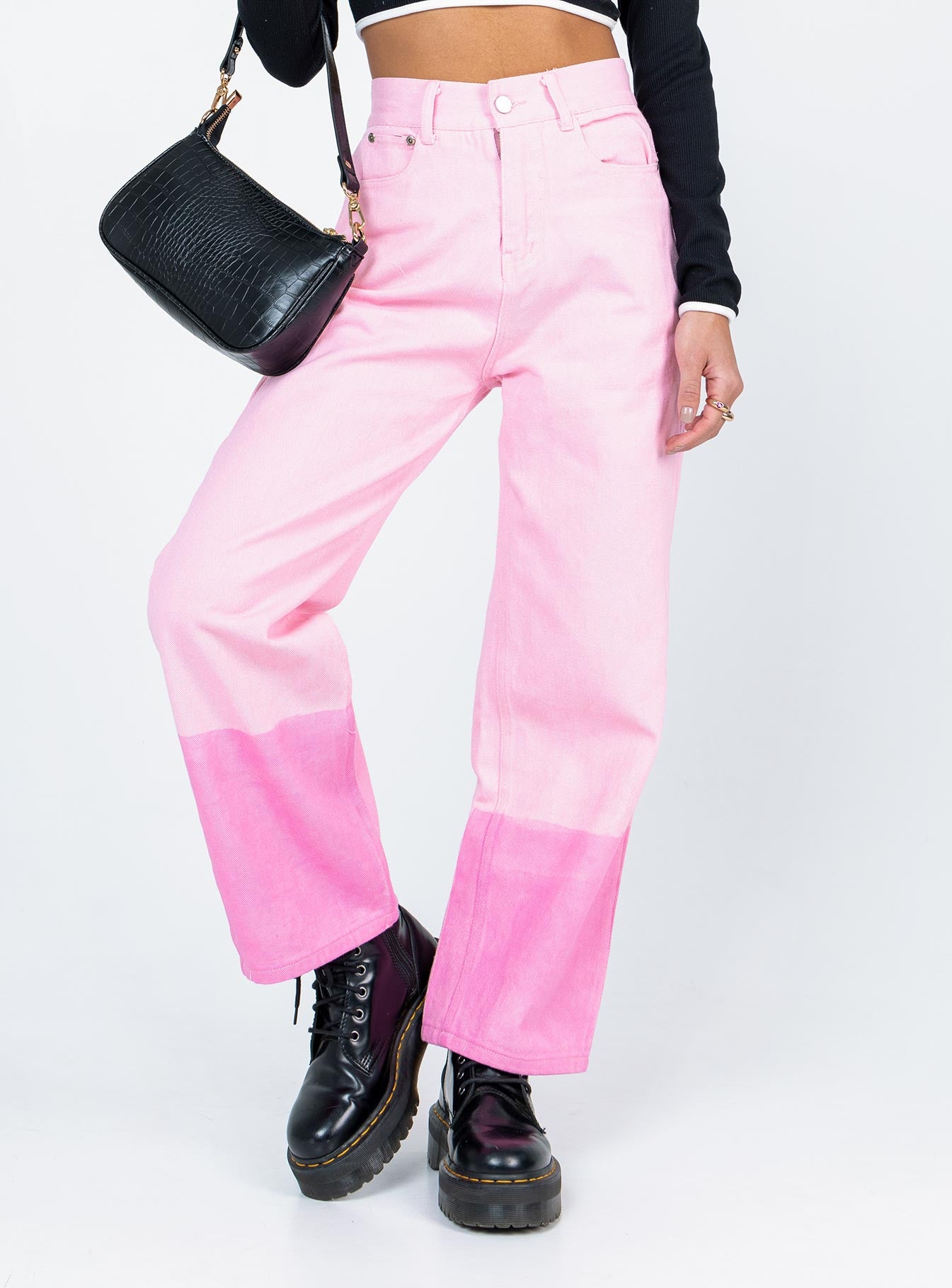 Cameran Straight Leg Denim Jeans Pink - Image 3