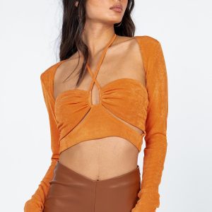 Malaya Long Sleeve Top Orange