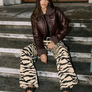 Ramos Low Rise Wide Leg Jeans Tiger