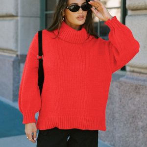 Let Love In Knit Sweater Red