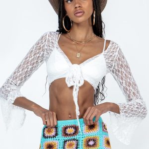 Noland Long Sleeve Top White