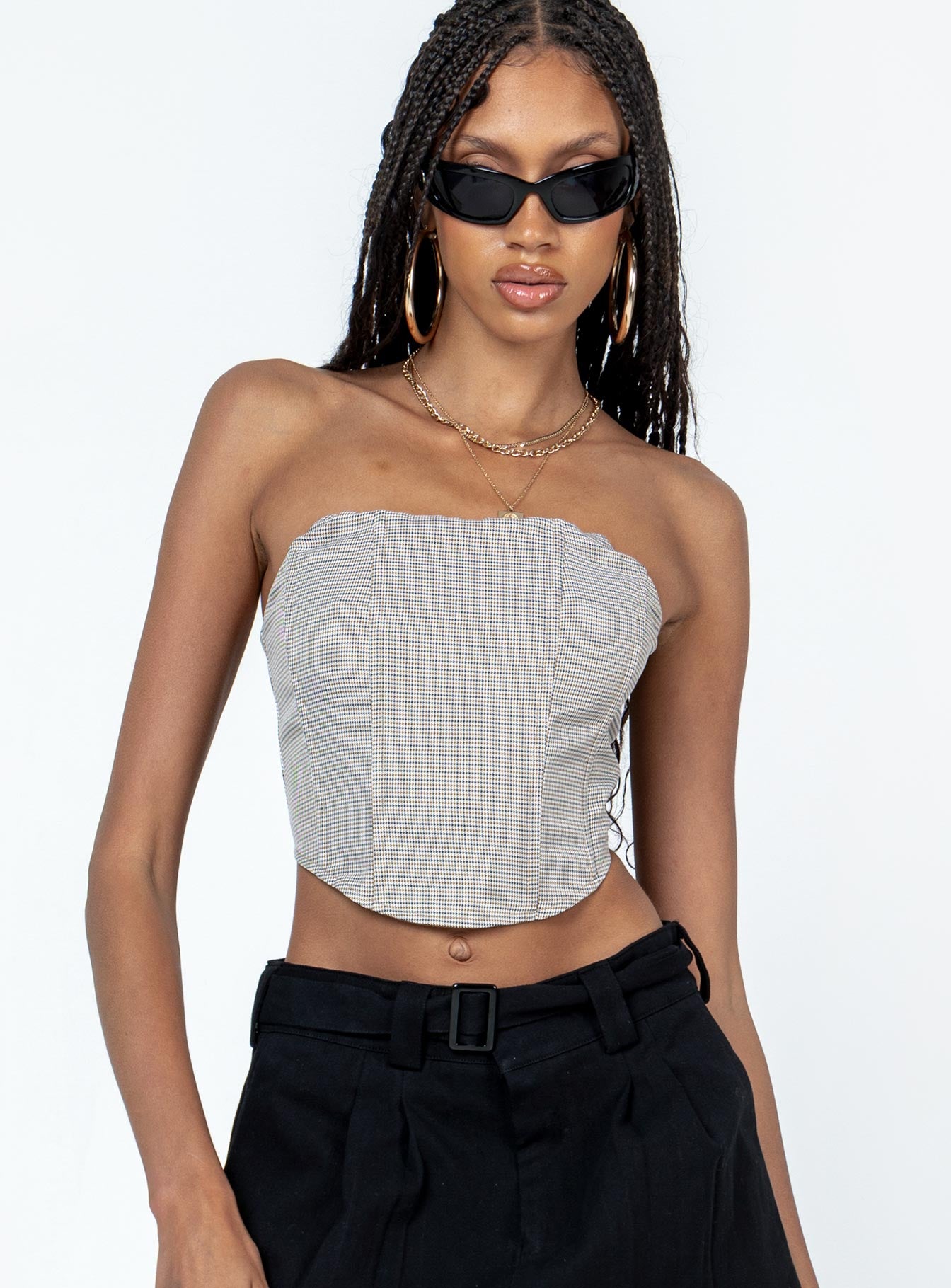 Halford Bustier Top Houndstooth - Image 2
