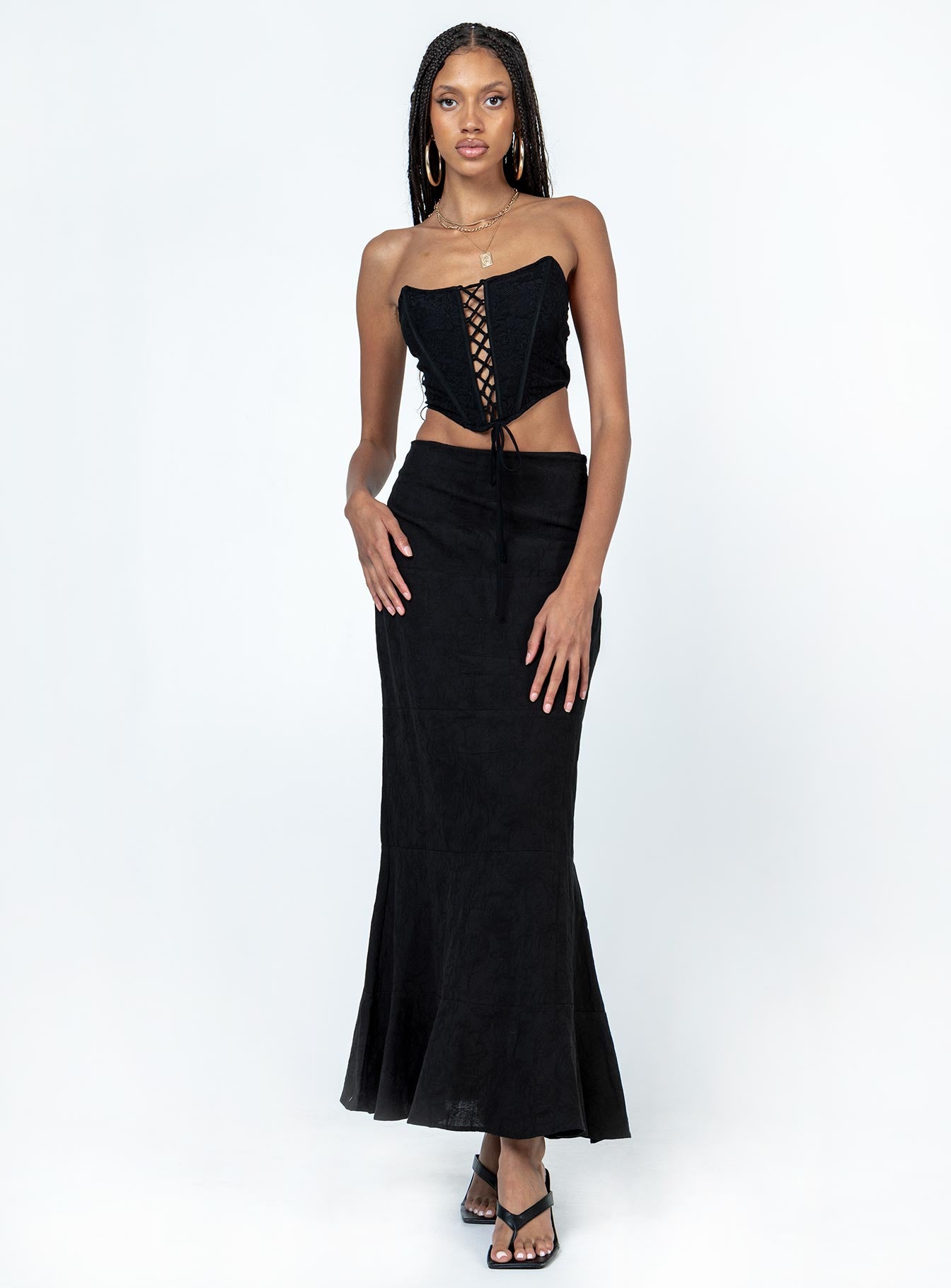 Raven Mid Rise Skirt Black - Image 2