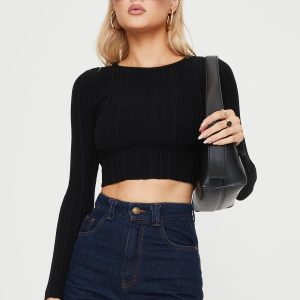 Ameera Long Sleeve Top Black