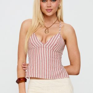 Candid Top Red Stripe