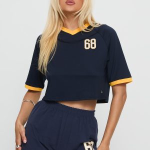 UC Berkeley Cropped Soccer Jersey Tee Blue