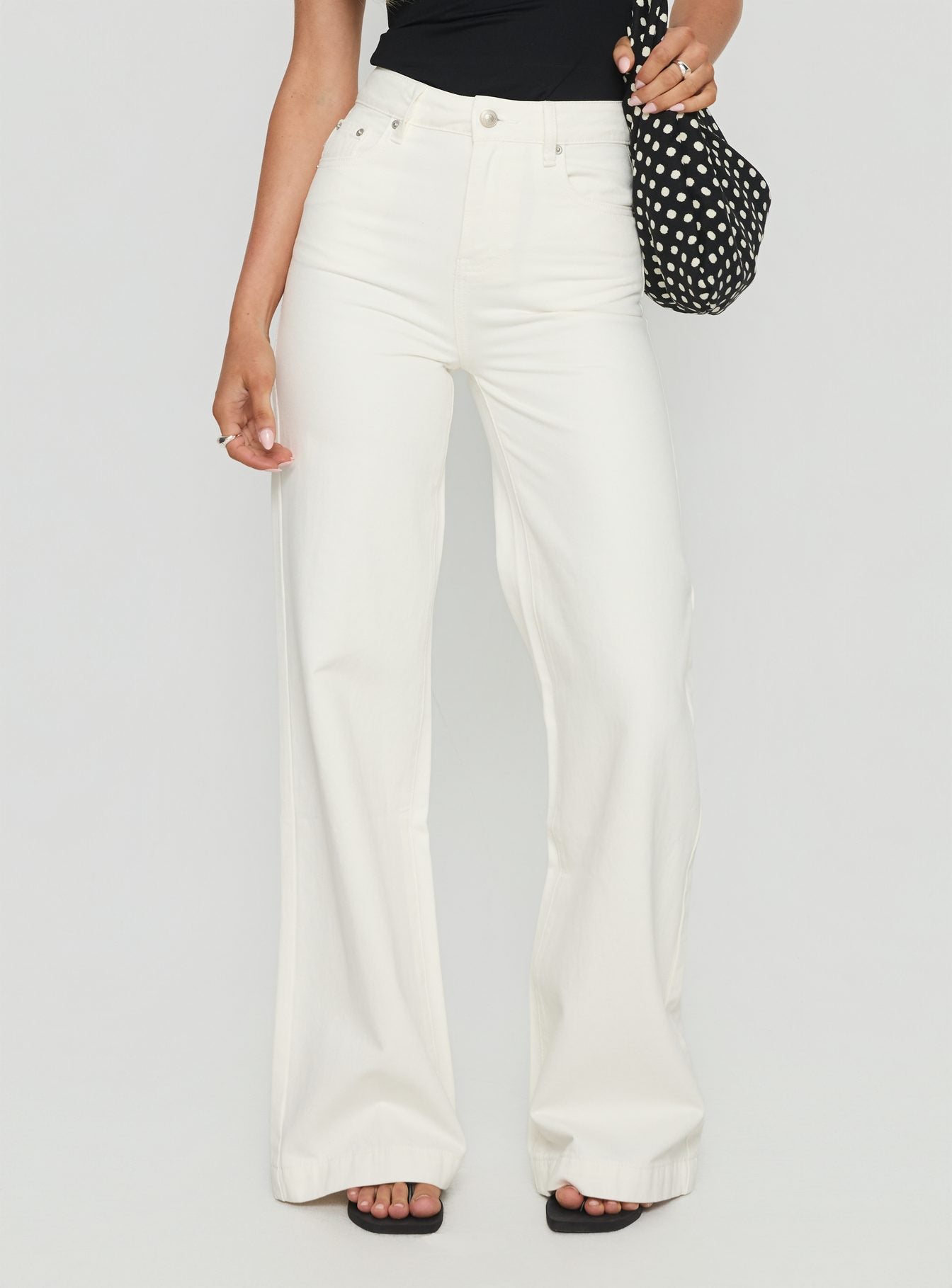 Goldie High Rise Wide Leg Jeans White - Image 2