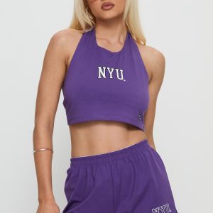 NYU Tailgate Halter Top Violet