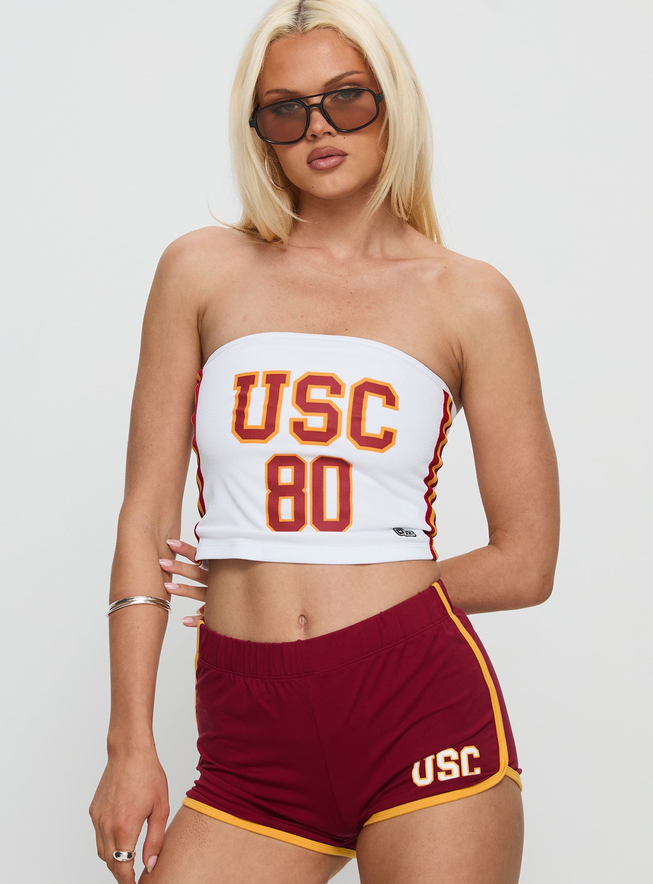 USC Jersey Tube Top White - Image 2