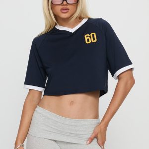 UC San Diego Cropped Soccer Jersey Tee Blue