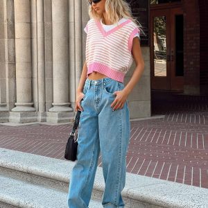 Ollie Mid Rise Straight Leg Jeans Mid Wash Denim