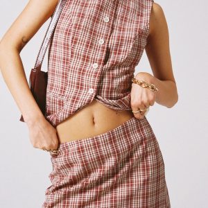 Theodosia Mini Skirt Red Check