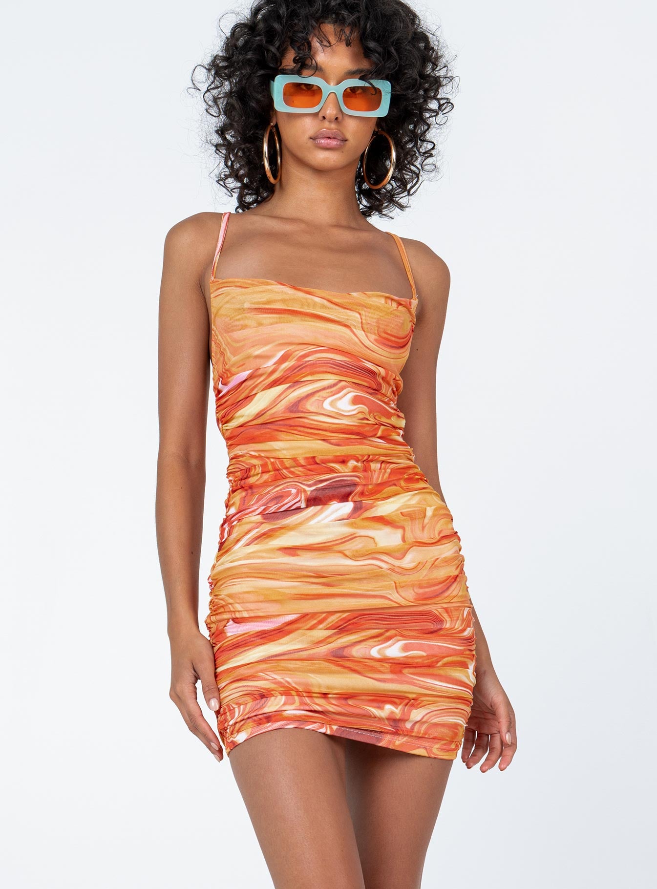 Harlan Mini Dress Orange Multi - Image 3
