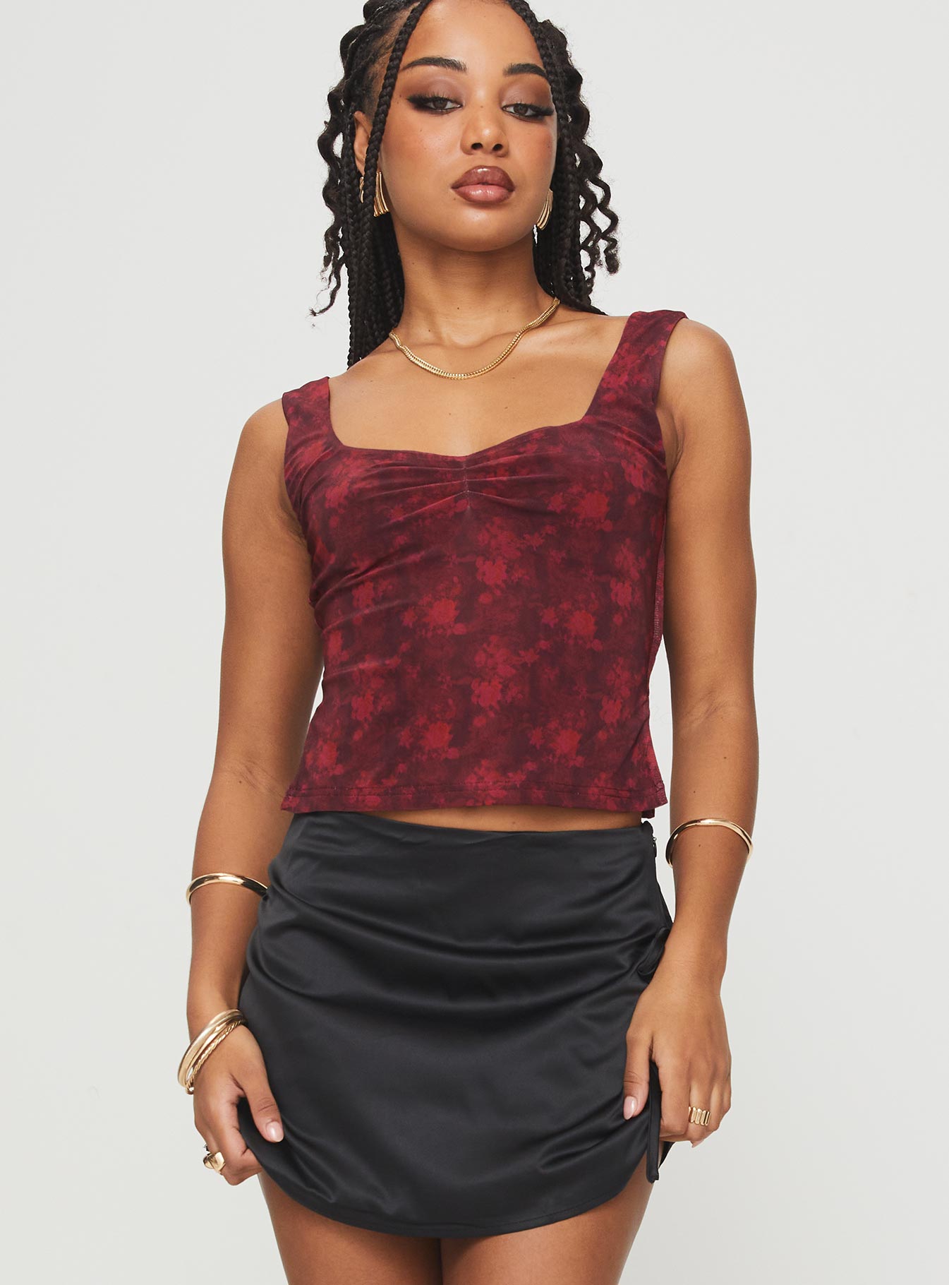 Rehna Top Red Floral - Image 2