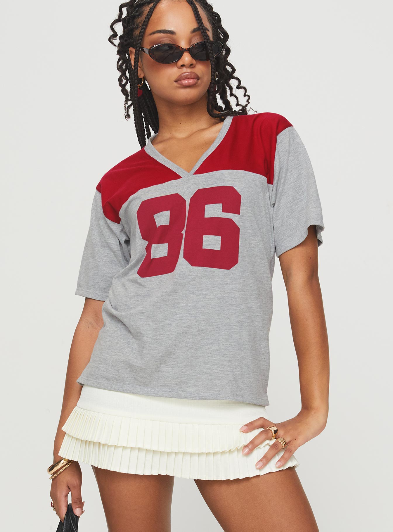 Balap Top Grey Marle / Red - Image 2