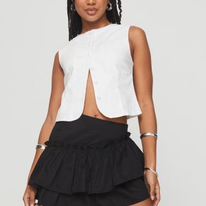 Selenis Asymmetrical Mini Skort Black