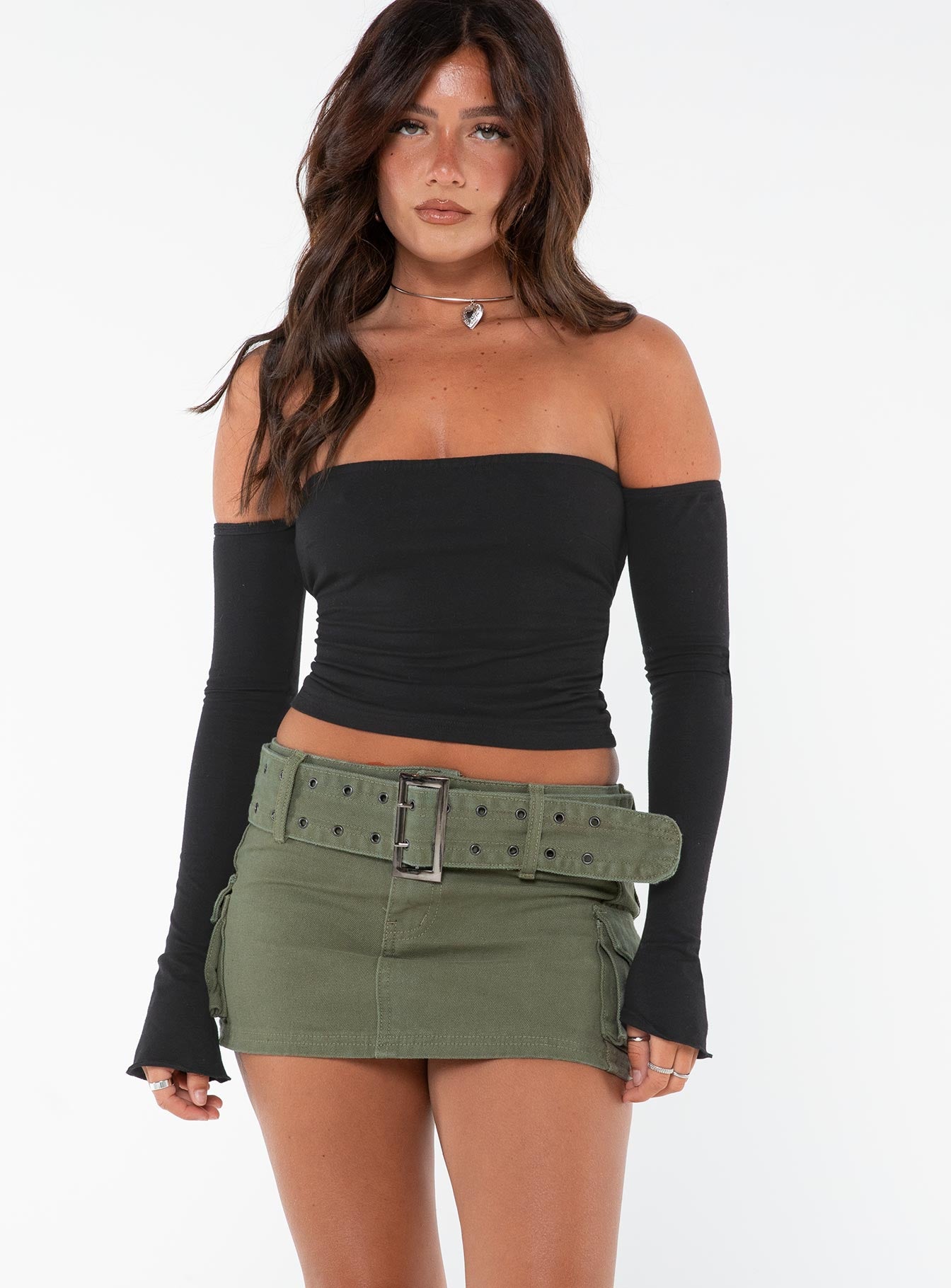 Iconic Cargo Mini Skirt Khaki Petite - Image 2