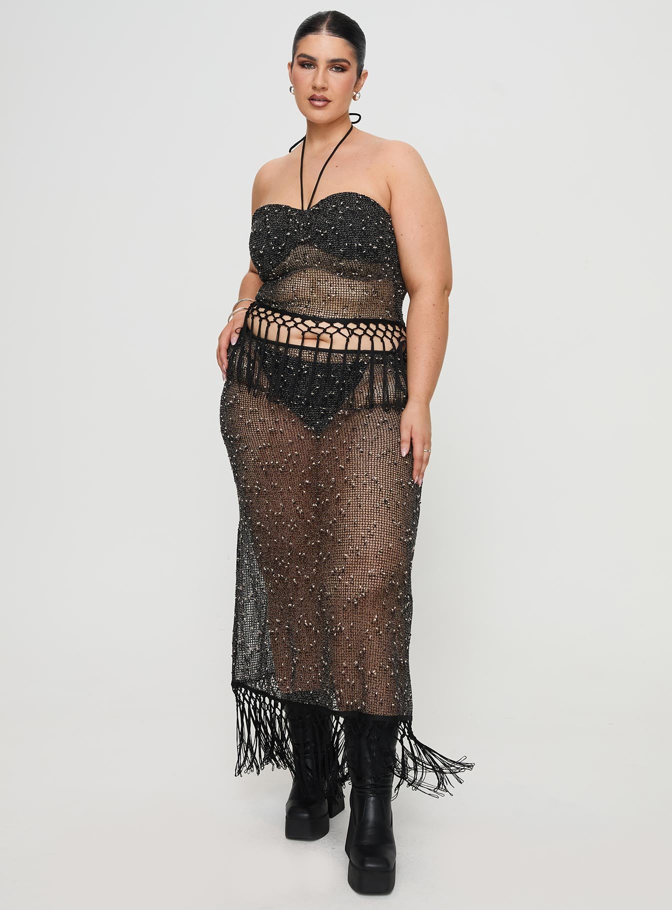Alnet Maxi Skirt Black Curve - Image 2