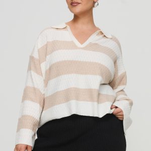 Rick Sweater White / Beige Curve