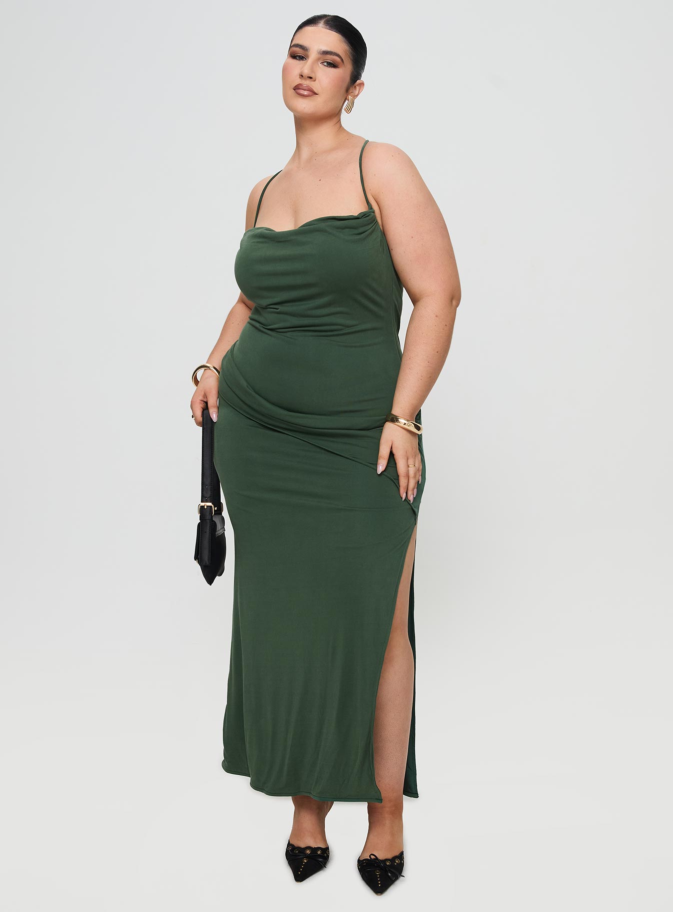 Marchesi Maxi Dress Green Curve - Image 2
