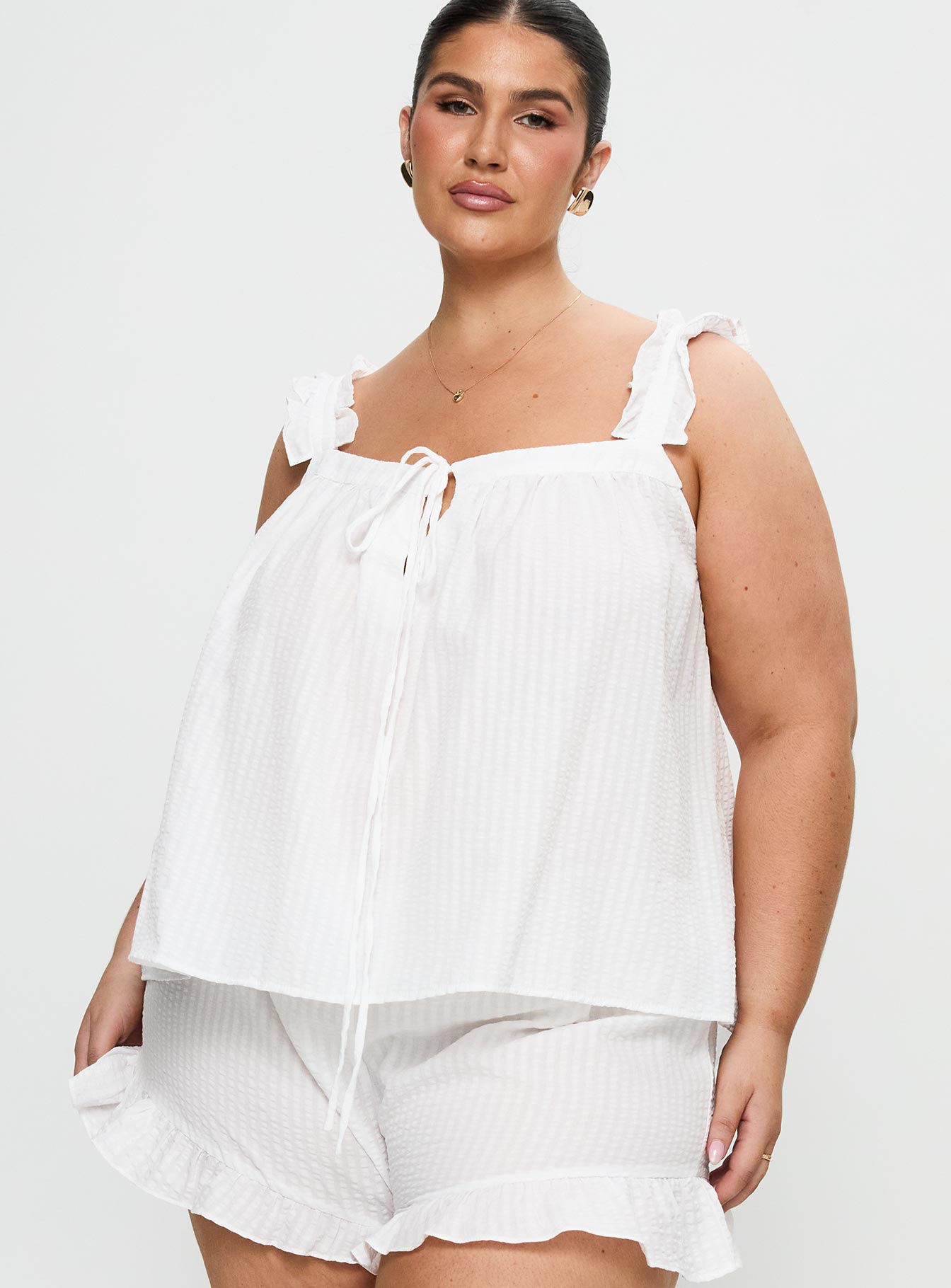 Santabelle Frill Top White Curve - Image 2