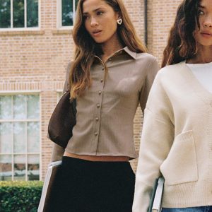 Anni Pinstripe Shirt Beige