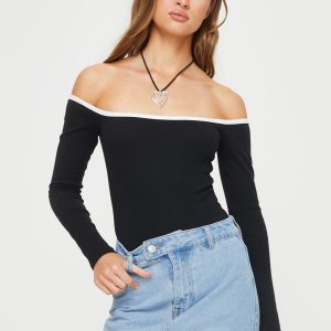 Jacinto Off The Shoulder Bodysuit Black