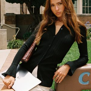 Anneke Collared Cardigan Black