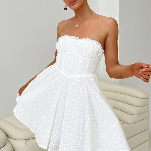 Nataria Strapless Mini Dress White
