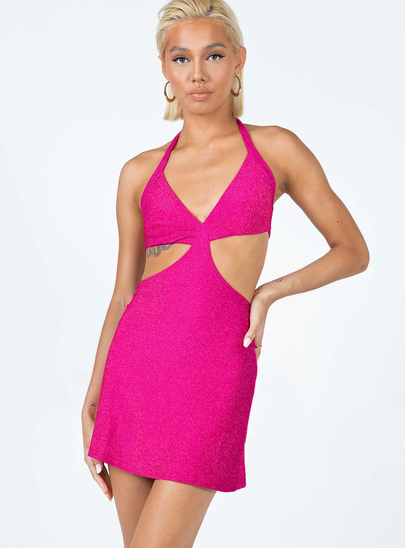 Francesca Cut Out Mini Dress Pink - Image 2