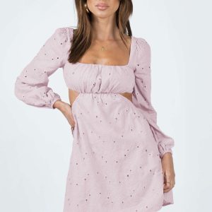 Xali Long Sleeve Mini Dress Pink