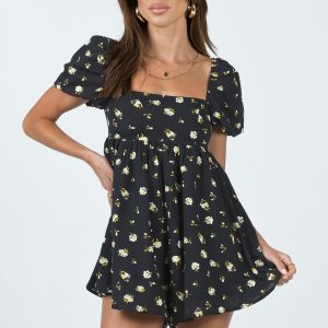 Lorna Romper Black Floral
