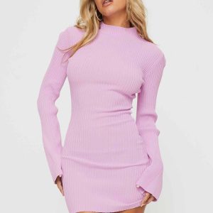 Bellimo Long Sleeve Mini Dress Pink