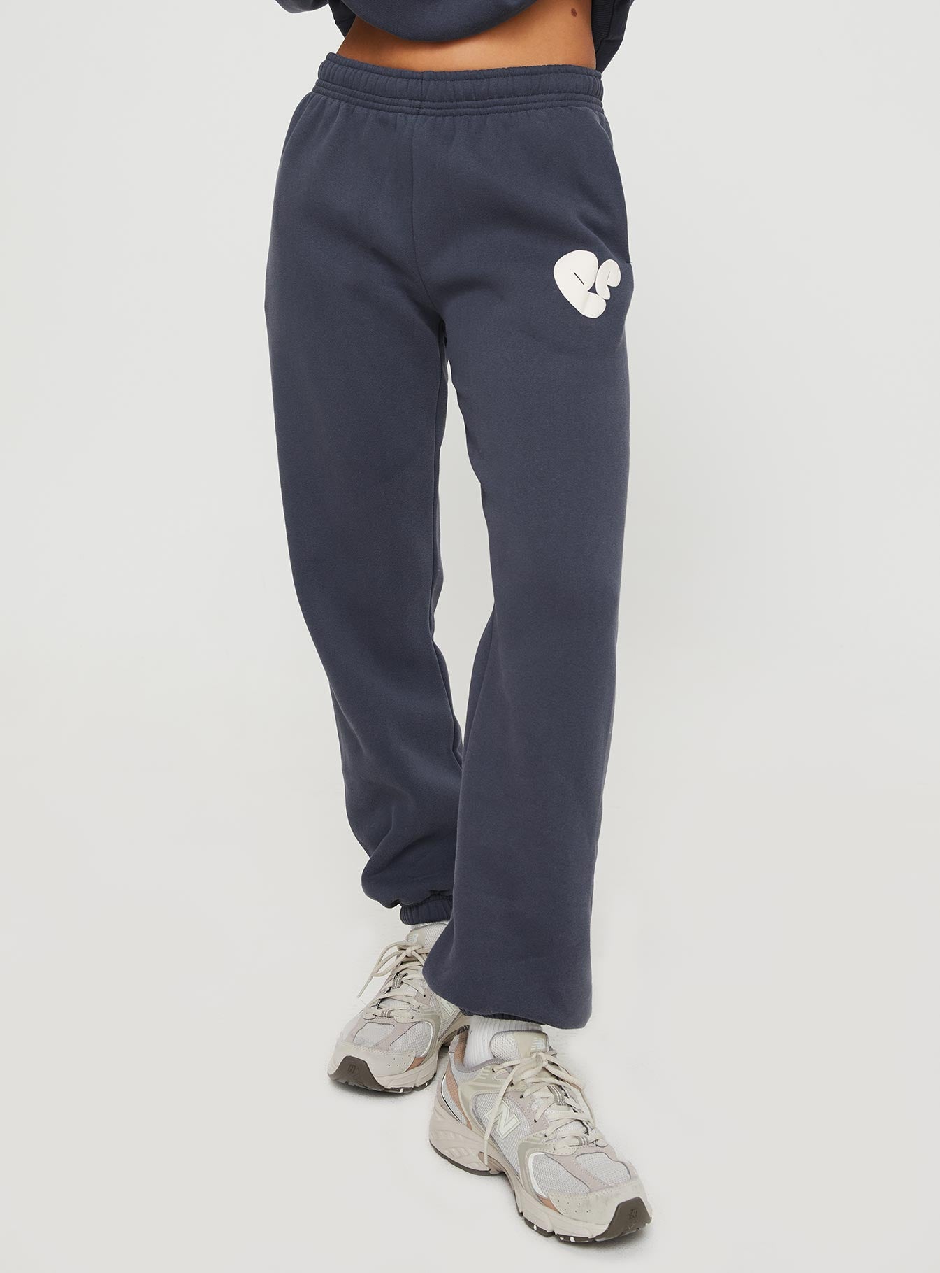 Princess Polly Track Pants Bubble Text Slate / Eggshell - Image 7