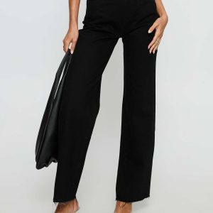 Henesey High Rise Straight Leg Jeans Jet Black