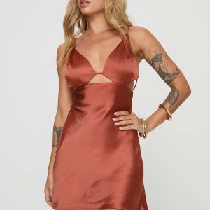 Alexo Mini Dress Rust