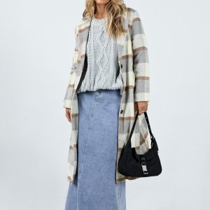 Keslake Plaid Coat Grey Check