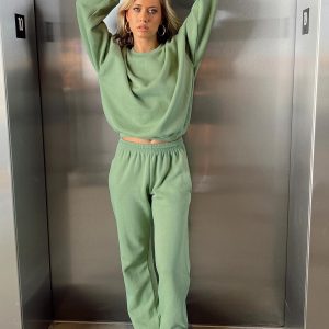 Arya Straight Leg Track Pants Green