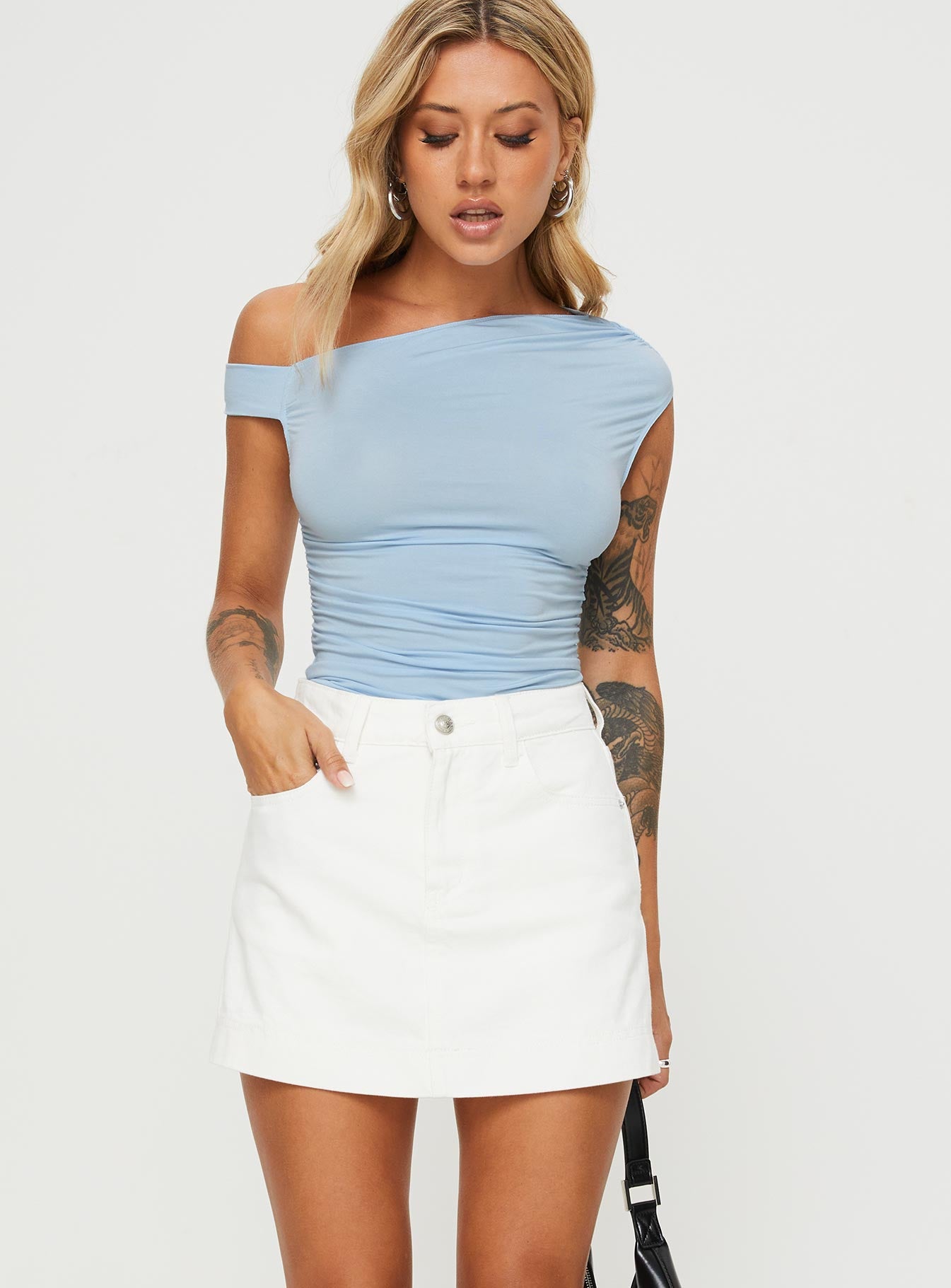 Heuston Denim Skort White Denim - Image 2