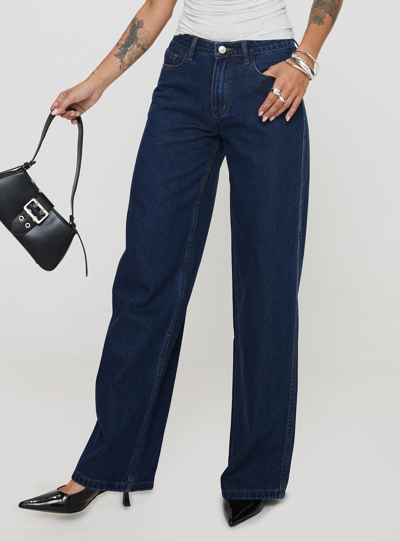 Maryanne Mid Rise Straight Leg Jeans Dark Wash - Image 2