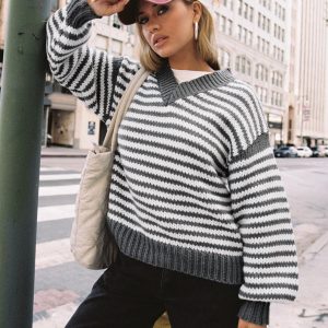 Soloman Sweater Grey Stripe