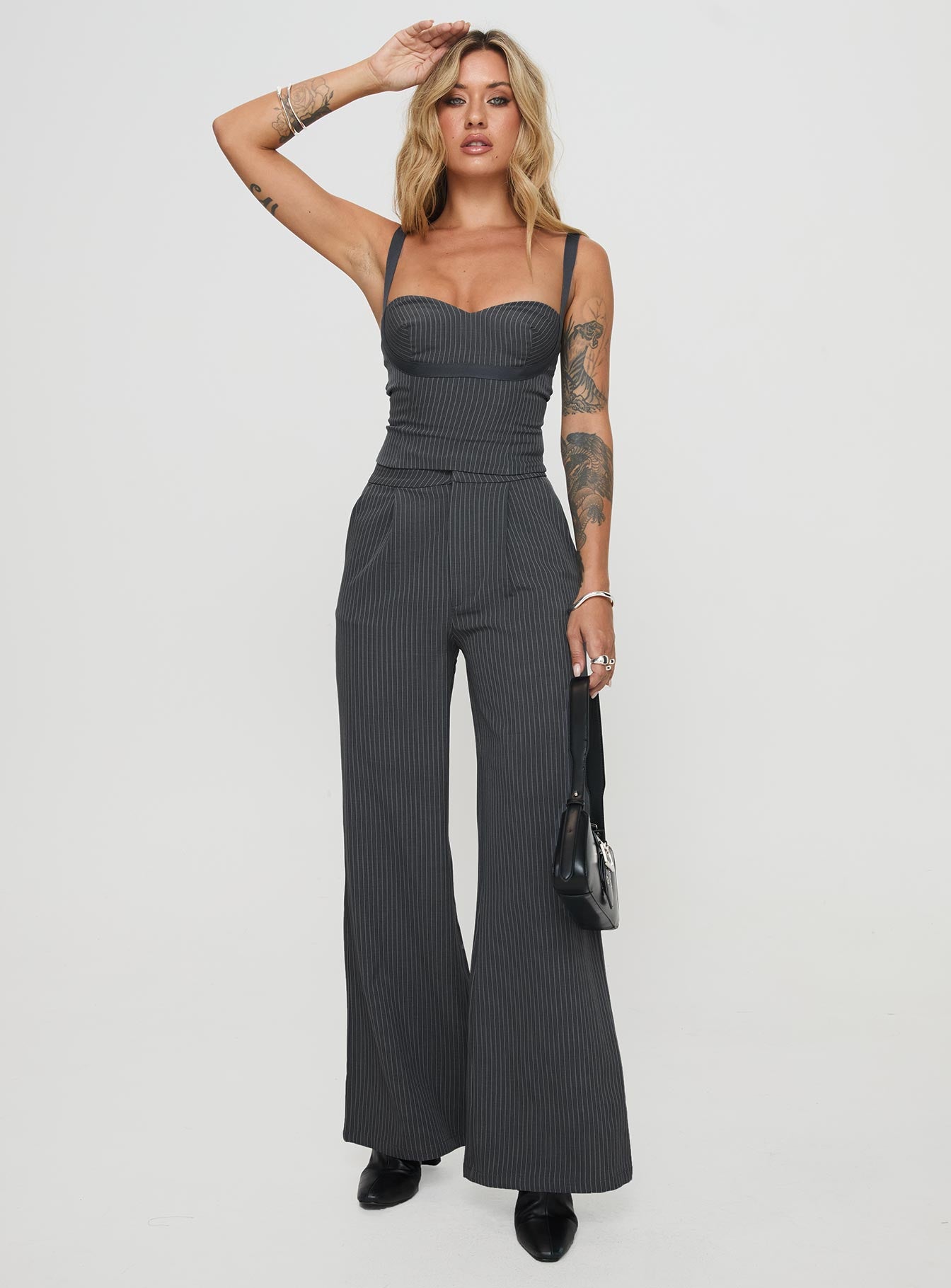 Briana Set Charcoal Pinstripe - Image 2