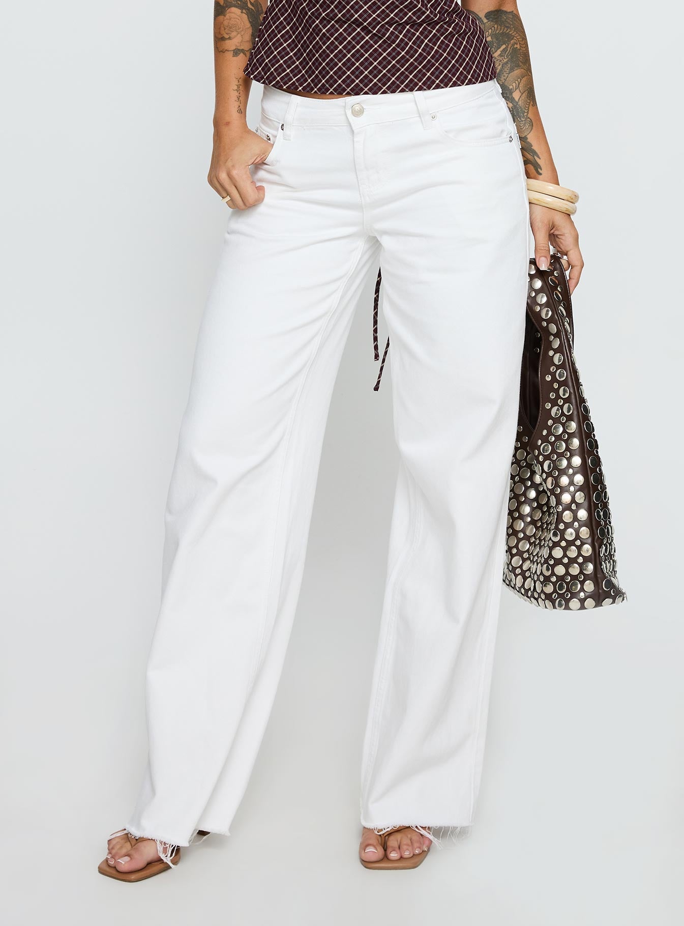 Sabryna Low Rise Straight Leg Jeans White - Image 2