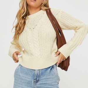 Kynlee Cable Knit Sweater Cream