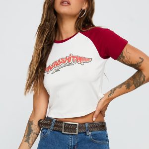 Let Rock Rule Graphic Top White / Red