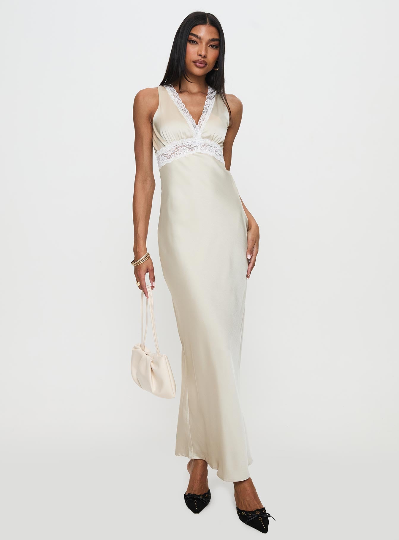 Persefonie Lace Maxi Dress Champagne - Image 2