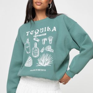 Tequila Crew Neck Sweatshirt Sage